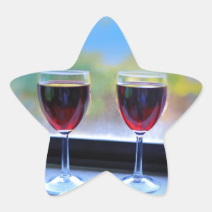Wine Glass Star Sticker