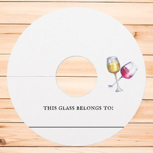 Wine Glass Tags Identifier Marker Paper Customise