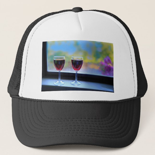 Wine Glass Trucker Hat (Front)