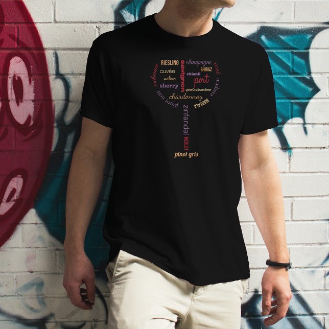 Wine Glass Typography Modern T-Shirt (Creator Uploaded)