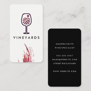 Wine Glass Vineyard Farm Logo Business Card