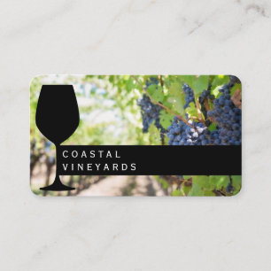 Wine Glass   Vineyard   Sommelier Business Card
