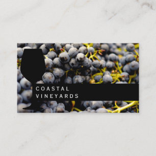 Wine Glass Vineyard Sommelier Wine Grapes Business Card