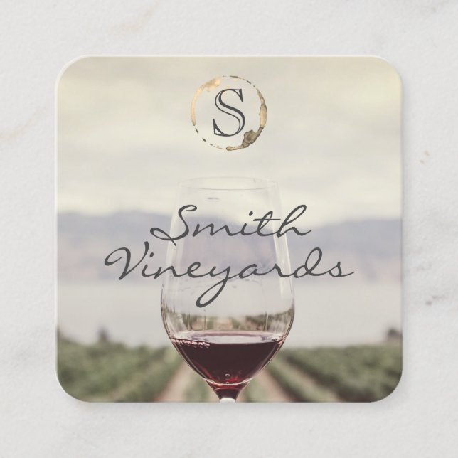 Wine Glass | Vineyard Square Business Card (Front)