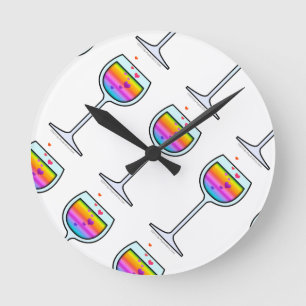 WINE GLASS WALL CLOCK