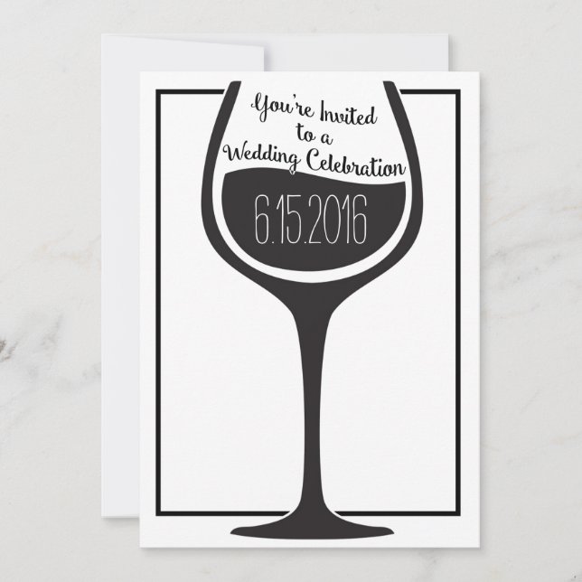 Wine Glass Wedding Invitation (Front)