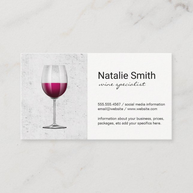 Wine Glass | Winery Vineyard Business Card (Front)