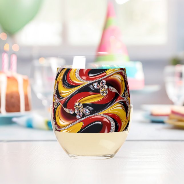 Wine Glass with Colours of Belgium (Insitu (Birthday))