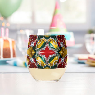 Wine Glass with colours of Los Angeles, USA