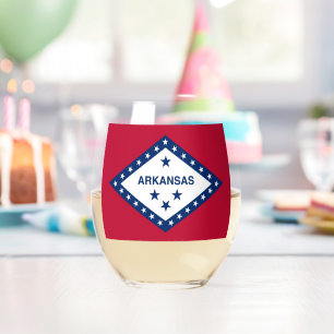 Wine Glass with flag of Arkansas, USA