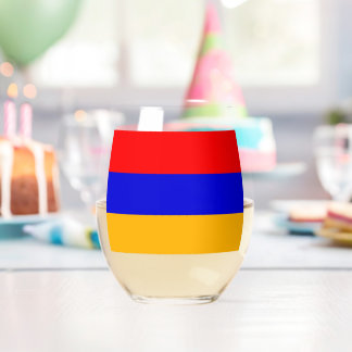 Wine Glass with flag of Armenia