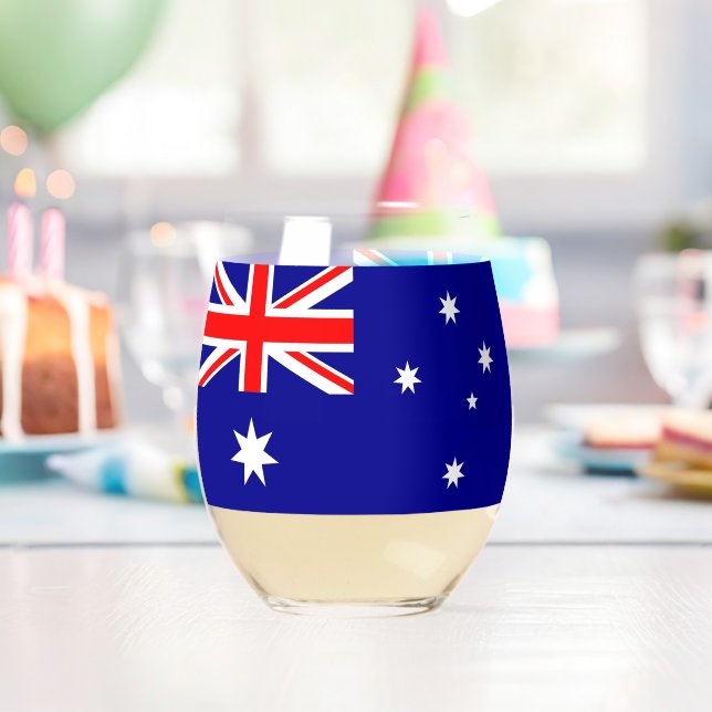 Wine Glass with flag of Australia (Insitu (Birthday))