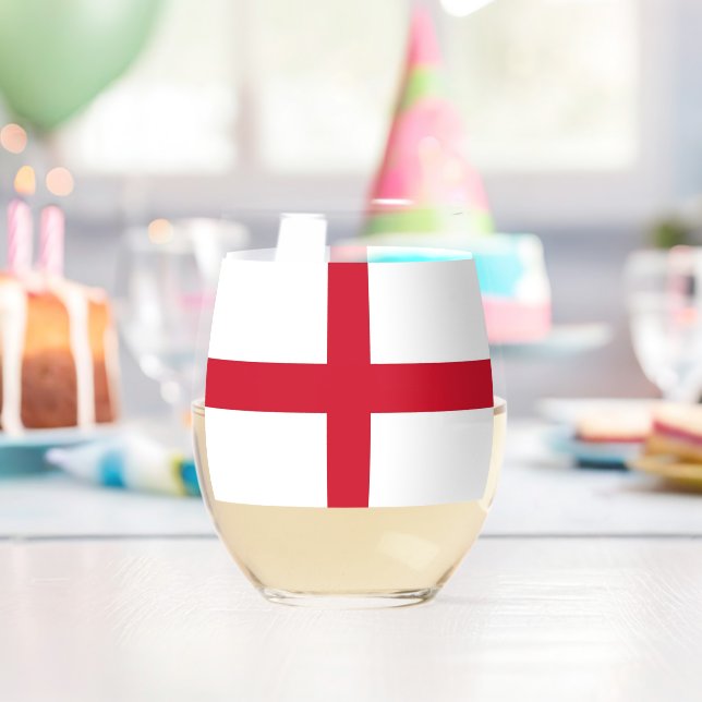 Wine Glass with flag of England (Insitu (Birthday))