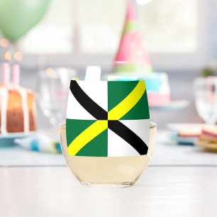 Wine Glass with flag of Monterey, USA