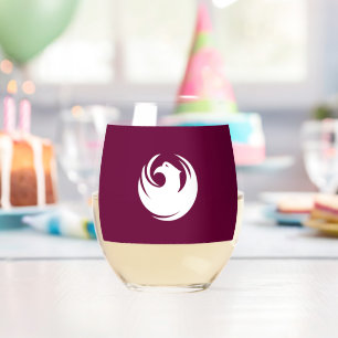 Wine Glass with flag of Phoenix City, USA