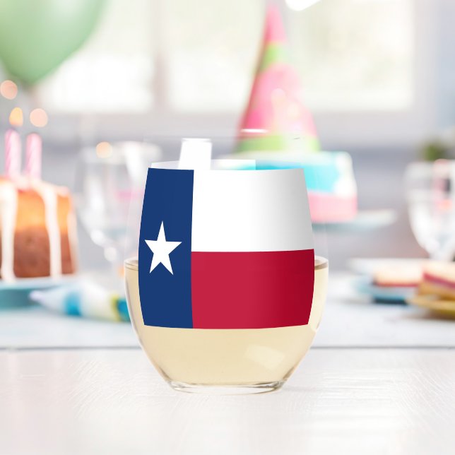 Wine Glass with flag of Texas, USA (Insitu (Birthday))