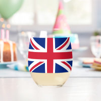 Wine Glass with flag of United Kingdom