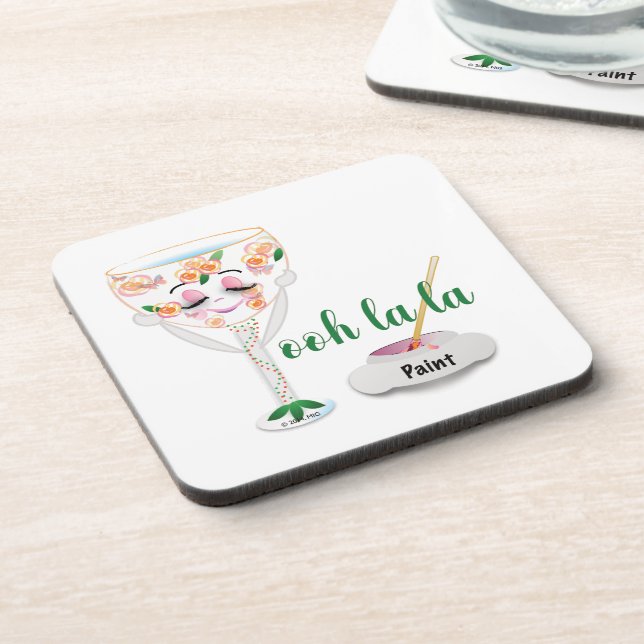 Wine Glass with Personality Coaster (Left Side)