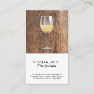 Wine Glass Wood Business Card