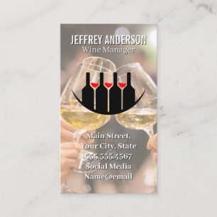 Wine Glasses and Bottles   Vineyard Business Card