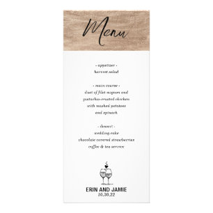 Wine Glasses and Hearts Menu