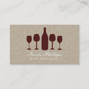 Wine Glasses & Bottle Vinyard Winery Business Card