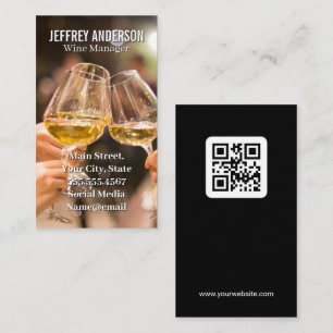Wine Glasses Cheers QR Code Business Card
