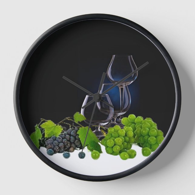 Wine Glasses  Clock (Front)