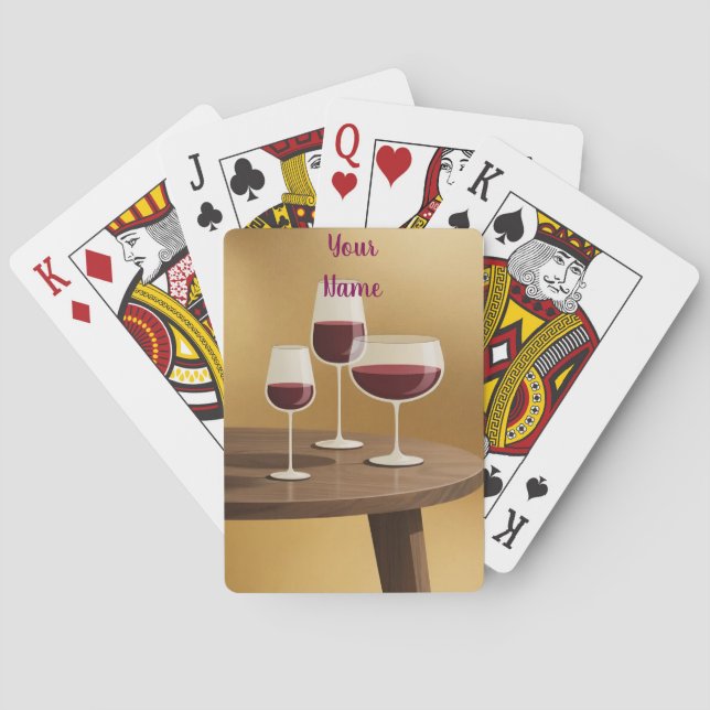Wine Glasses On Table Your Name Card Deck  (Back)