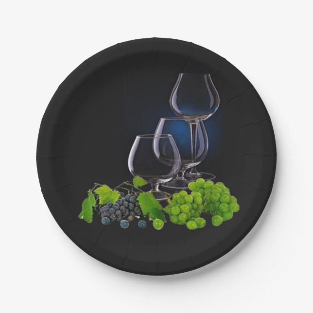 Wine Glasses  Paper Plate (Front)
