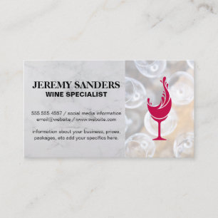 Wine Glasses Red Wine Glass Splash Business Card