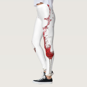 Wine Glasses Splashing Red Wine Leggings