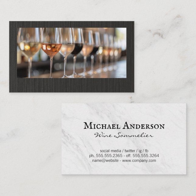 Wine Glasses | Tastings Business Card (Front/Back)