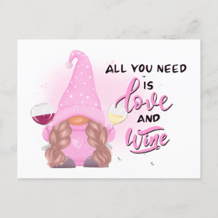 Wine Gnome Quote Holiday Postcard