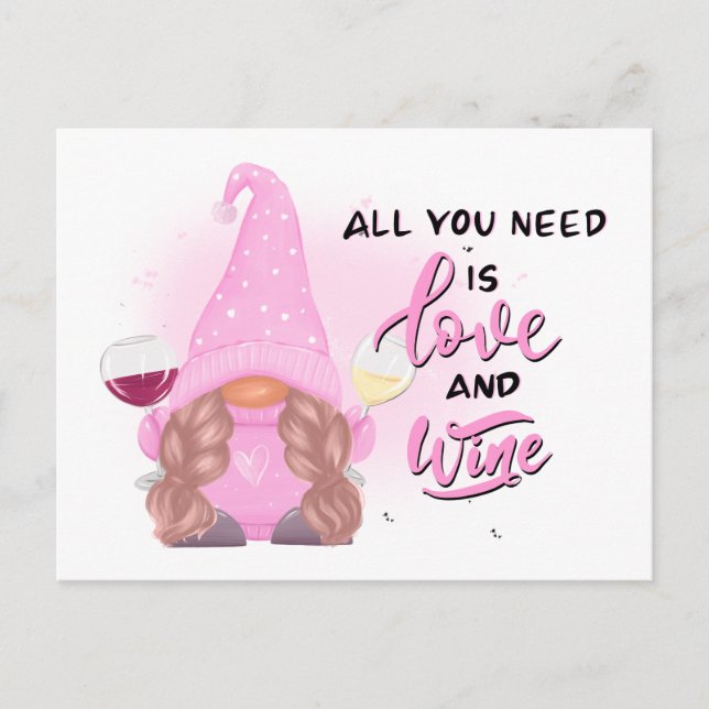 Wine Gnome Quote  Postcard (Front)