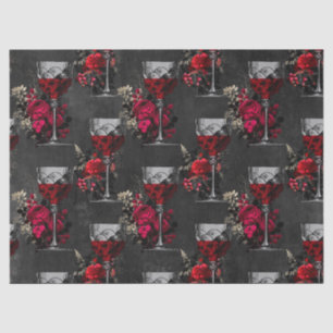 Wine Goblets and Roses Decoupage Tissue Paper