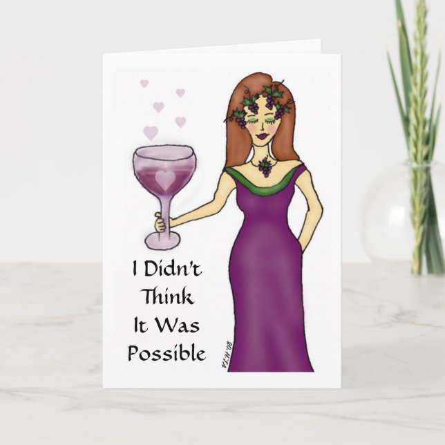 Wine Goddess"I Love You" Card (Front)