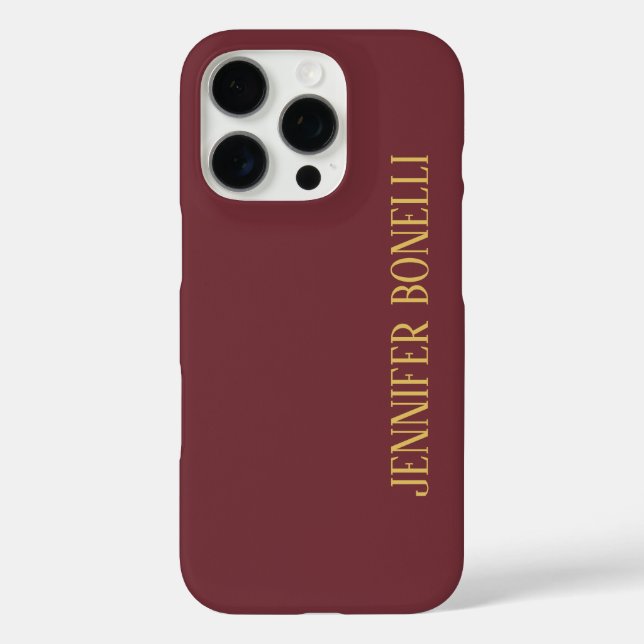 Wine & Gold Colour Professional Trendy Modern Plai Case-Mate iPhone Case (Back)