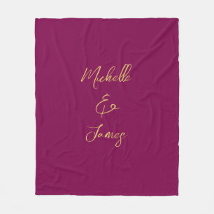 Wine & Gold Colours Professional Trendy Modern Fleece Blanket