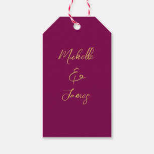 Wine & Gold Colours Professional Trendy Modern Gift Tags
