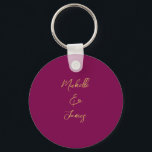 Wine & Gold Colours Professional Trendy Modern Key Ring<br><div class="desc">Represent yourself with this modern, elegant design. This template can be customised to meet all professional occupations.</div>
