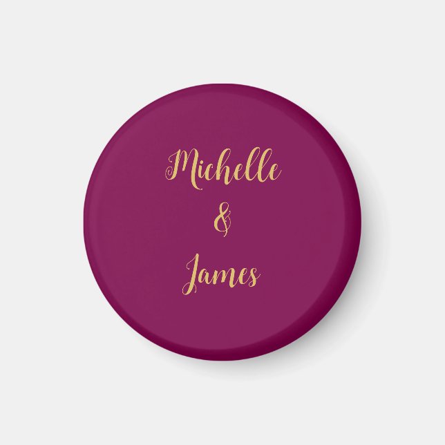 Wine & Gold Colours Professional Trendy Modern Magnet (Front)