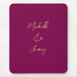 Wine & Gold Colours Professional Trendy Modern Mouse Pad