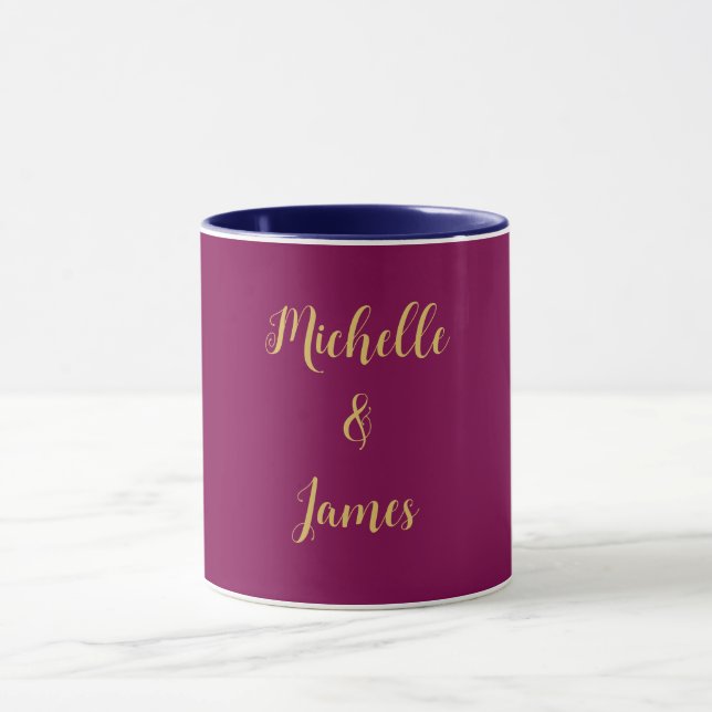 Wine & Gold Colours Professional Trendy Modern Mug (Center)