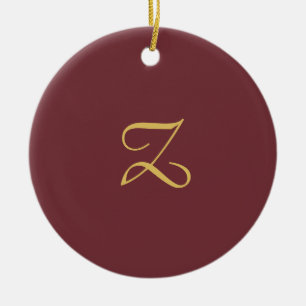 Wine Gold Monogram Professional Trendy Modern Ceramic Tree Decoration