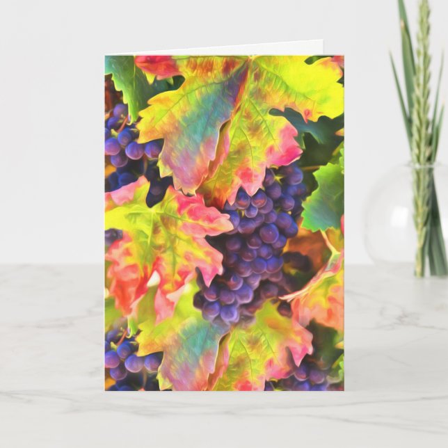 Wine Grape Harvest Blank Card (Front)