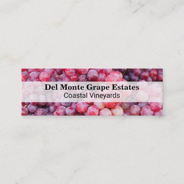 Wine Grapes Background | Vineyard Mini Business Card (Front)