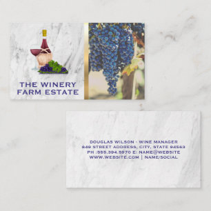 Wine Grapes Barrell Bottle of Wine Business Card