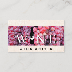 Wine Grapes Bottle and Glass Business Card