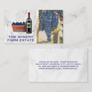 Wine Grapes Bottle of Wine Business Card